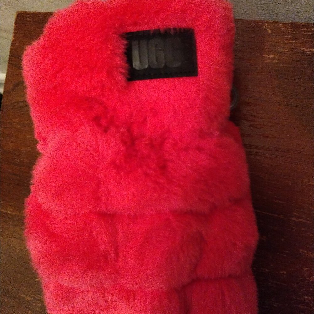 UGG faux fur mittens